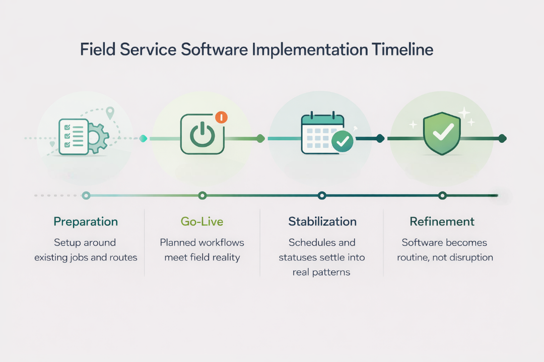 field service software implementation timeline